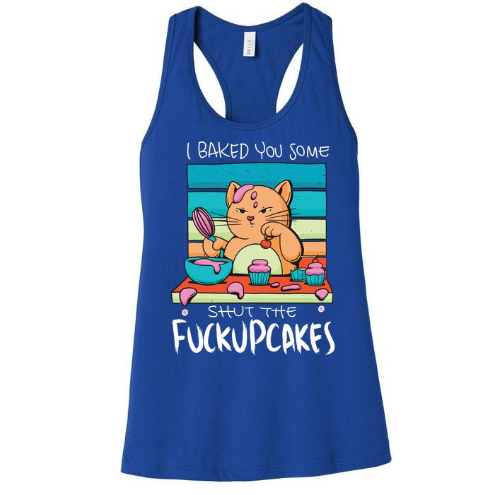 Cupcake Cat Bake You Fuckupcakes Women's Racerback Tank