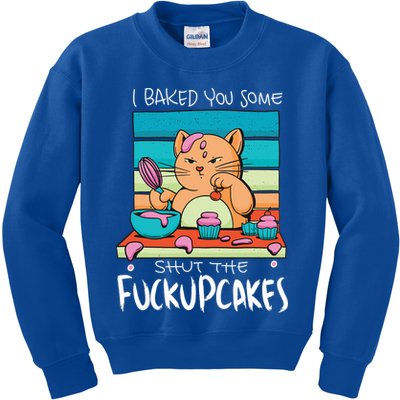 Cupcake Cat Bake You Fuckupcakes Kids Sweatshirt