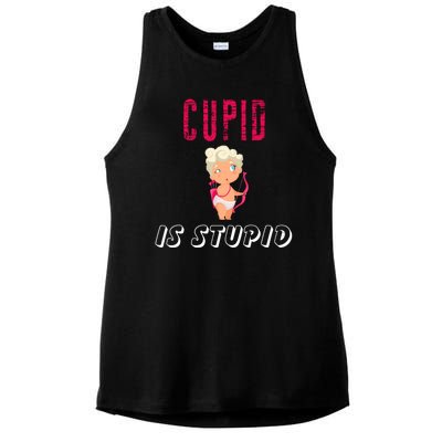 Cupid Is Stupid Ladies PosiCharge Tri-Blend Wicking Tank