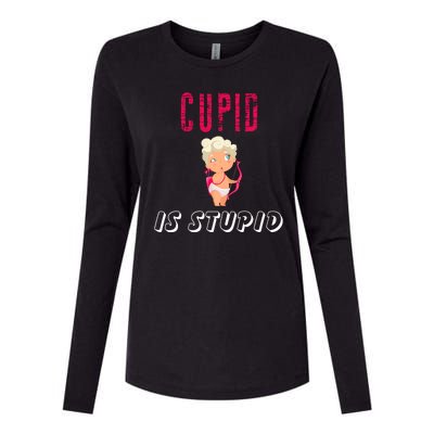 Cupid Is Stupid Womens Cotton Relaxed Long Sleeve T-Shirt