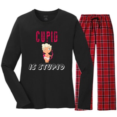 Cupid Is Stupid Women's Long Sleeve Flannel Pajama Set 