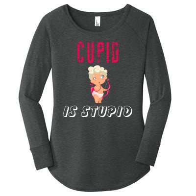 Cupid Is Stupid Women's Perfect Tri Tunic Long Sleeve Shirt