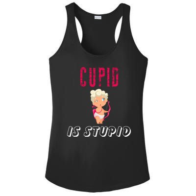 Cupid Is Stupid Ladies PosiCharge Competitor Racerback Tank