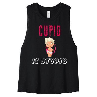 Cupid Is Stupid Women's Racerback Cropped Tank