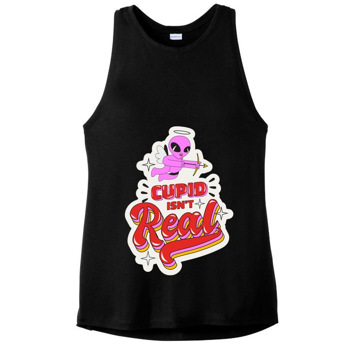 Cupid Isn't Real Funny Valentine's Day Ladies PosiCharge Tri-Blend Wicking Tank