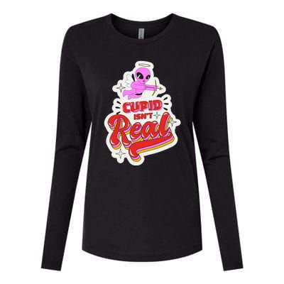 Cupid Isn't Real Funny Valentine's Day Womens Cotton Relaxed Long Sleeve T-Shirt