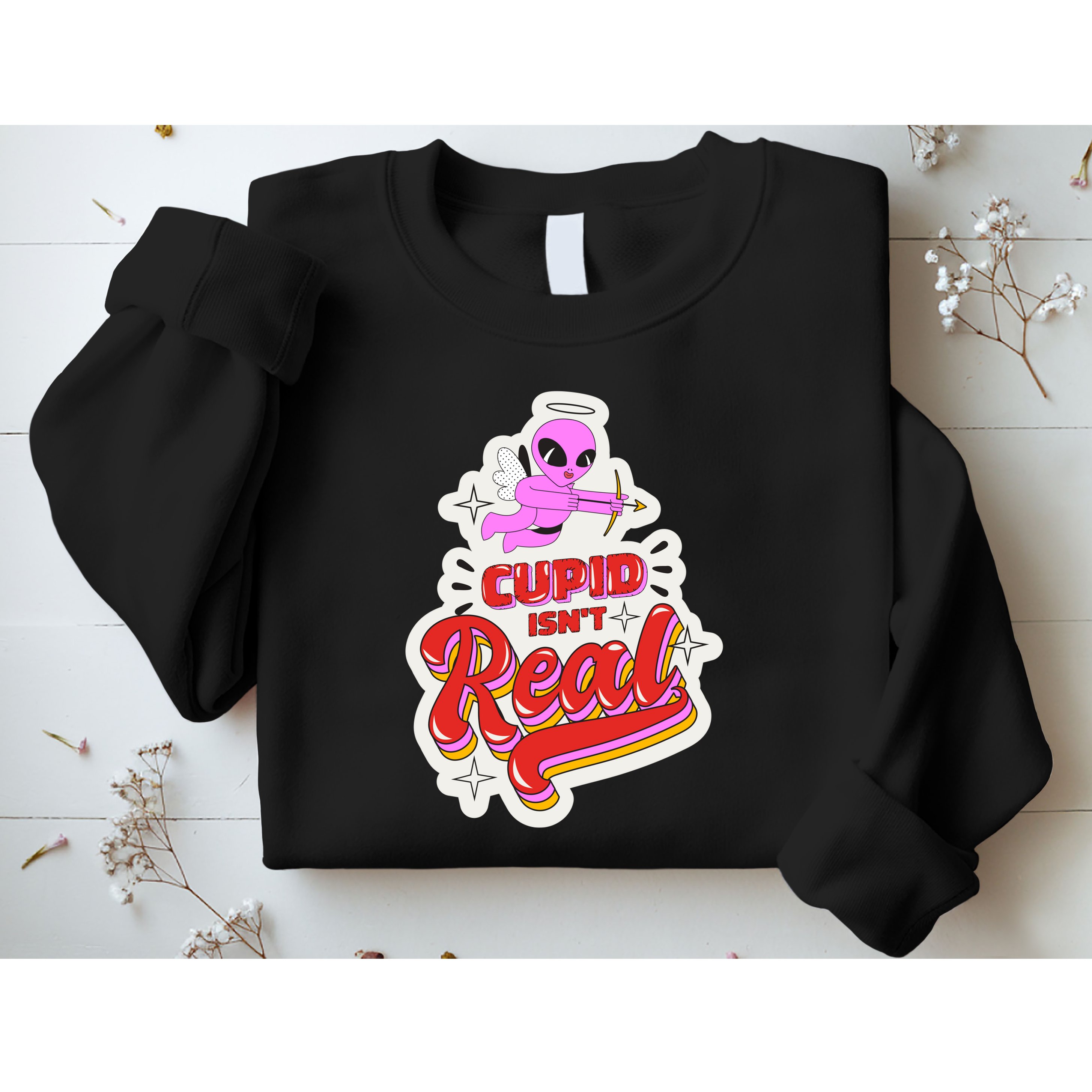 Cupid Isn't Real Funny Valentine's Day Sweatshirt