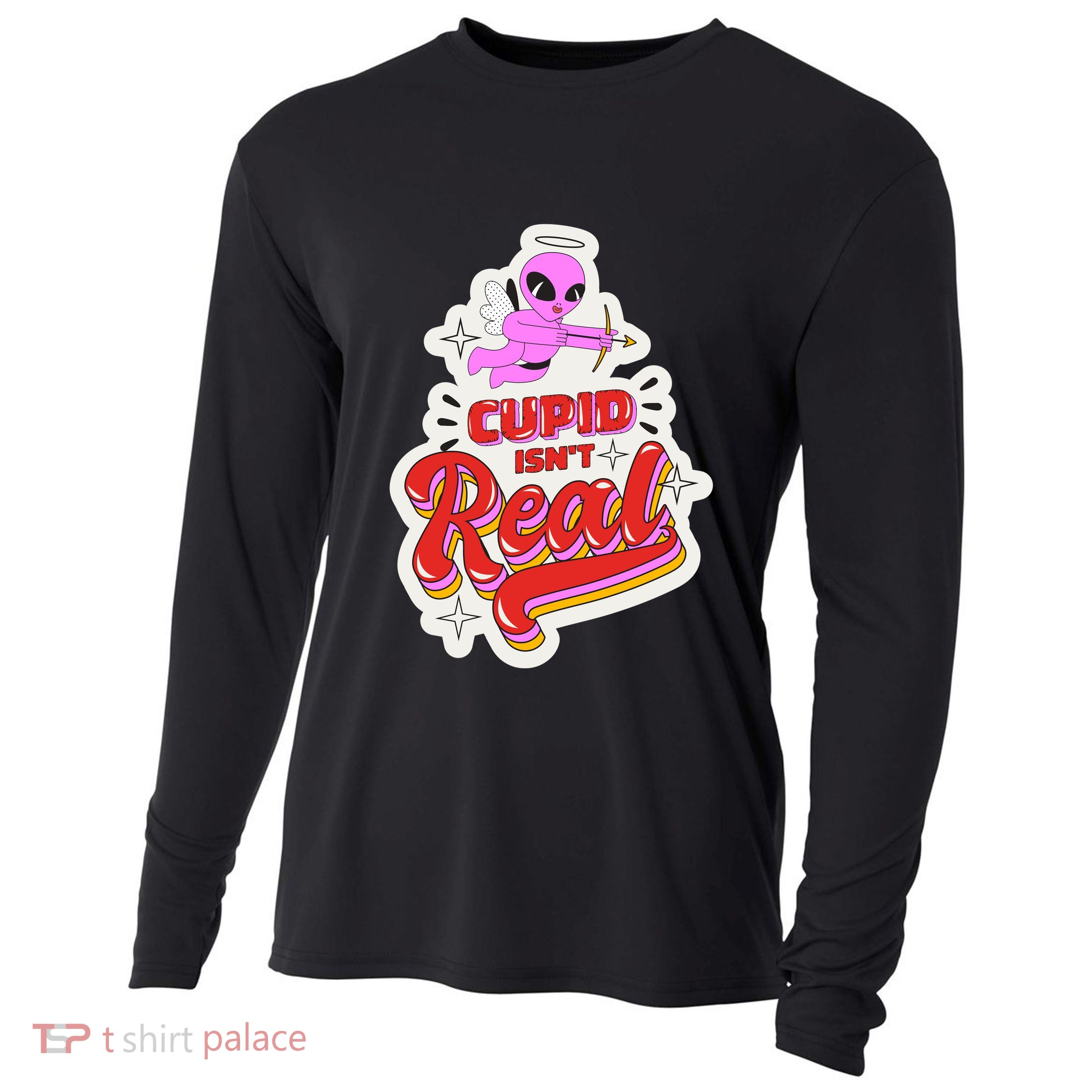 Cupid Isn't Real Funny Valentine's Day Cooling Performance Long Sleeve Crew