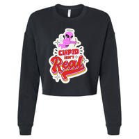 Cupid Isn't Real Funny Valentine's Day Cropped Pullover Crew