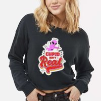Cupid Isn't Real Funny Valentine's Day Cropped Pullover Crew