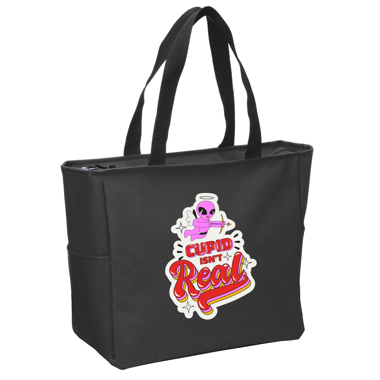 Cupid Isn't Real Funny Valentine's Day Zip Tote Bag