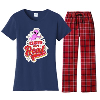 Cupid Isn't Real Funny Valentine's Day Women's Flannel Pajama Set