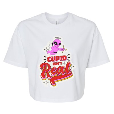 Cupid Isn't Real Funny Valentine's Day Bella+Canvas Jersey Crop Tee