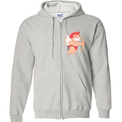 Cupid Quarantine Mask  Full Zip Hoodie