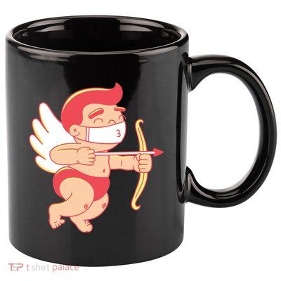 Cupid Quarantine Mask  11oz C Handle Ceramic Mug