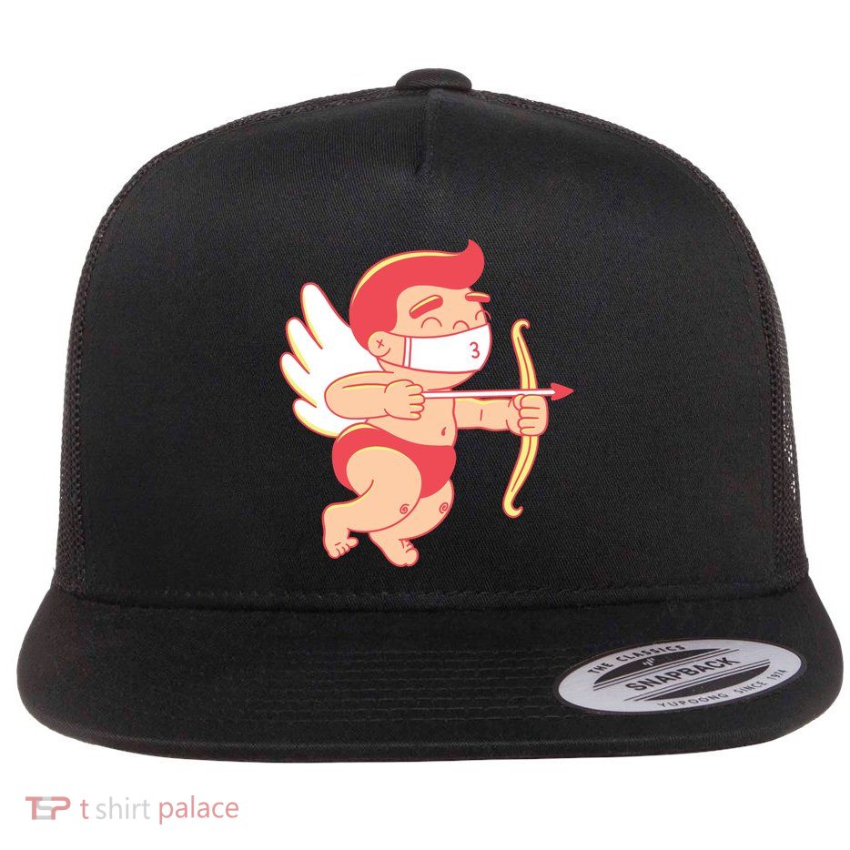 Cupid Quarantine Mask  Flat Bill Trucker Hat