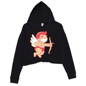 Cupid Quarantine Mask  Crop Fleece Hoodie