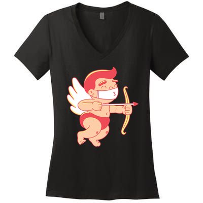 Cupid Quarantine Mask  Women's V-Neck T-Shirt