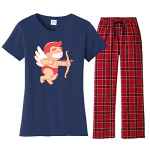 Cupid Quarantine Mask  Women's Flannel Pajama Set