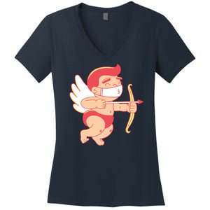 Cupid Quarantine Mask  Women's V-Neck T-Shirt