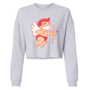 Cupid Quarantine Mask  Cropped Pullover Crew