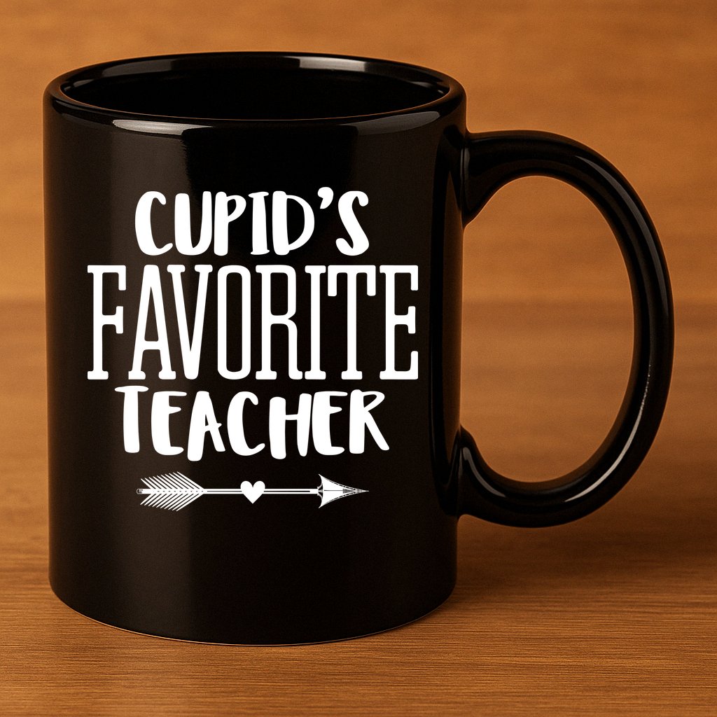 Cupid's Favorite Teacher 11oz C Handle Ceramic Mug