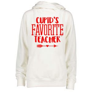 Cupid's Favorite Teacher Womens Funnel Neck Pullover Hood