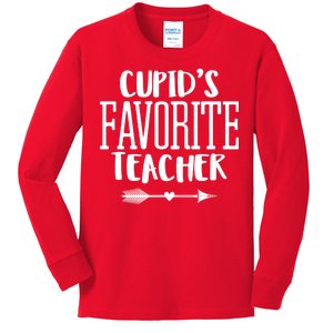 Cupid's Favorite Teacher Kids Long Sleeve Shirt