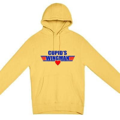 Cupid's Wingman Valentine's Day Premium Pullover Hoodie