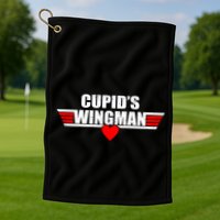Cupid's Wingman Valentine's Day Golf Towel