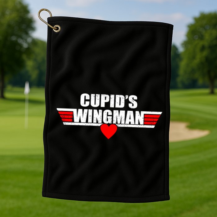 Cupid's Wingman Valentine's Day Golf Towel