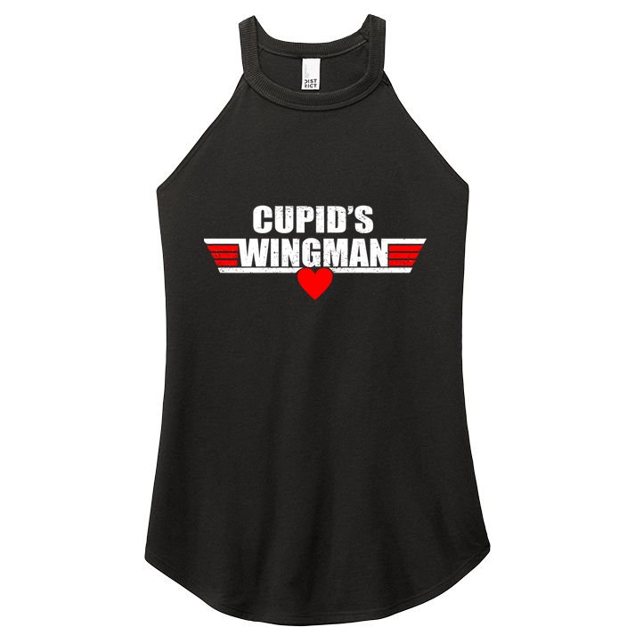 Cupid's Wingman Valentine's Day Women's Perfect Tri Rocker Tank