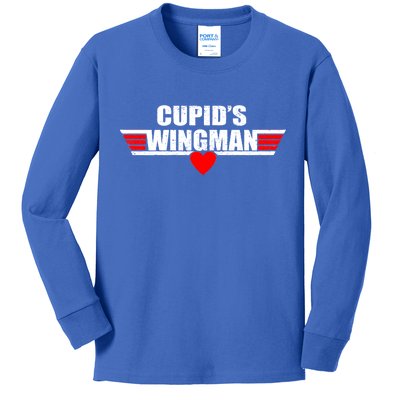 Cupid's Wingman Valentine's Day Kids Long Sleeve Shirt