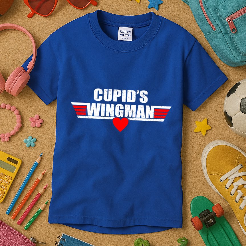Cupid's Wingman Valentine's Day Kids T-Shirt
