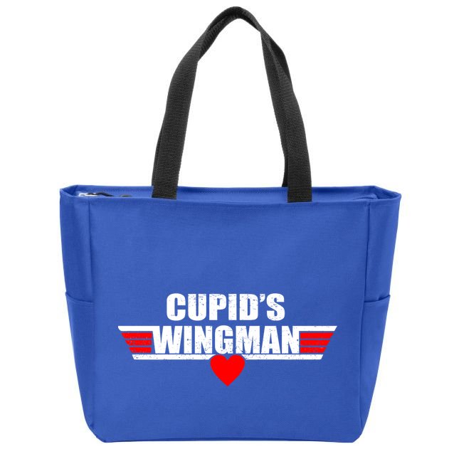 Cupid's Wingman Valentine's Day Zip Tote Bag