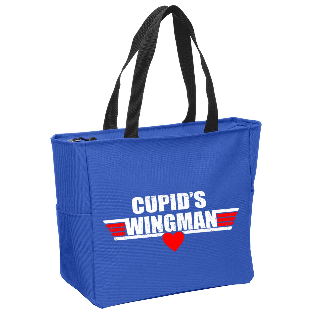 Cupid's Wingman Valentine's Day Zip Tote Bag