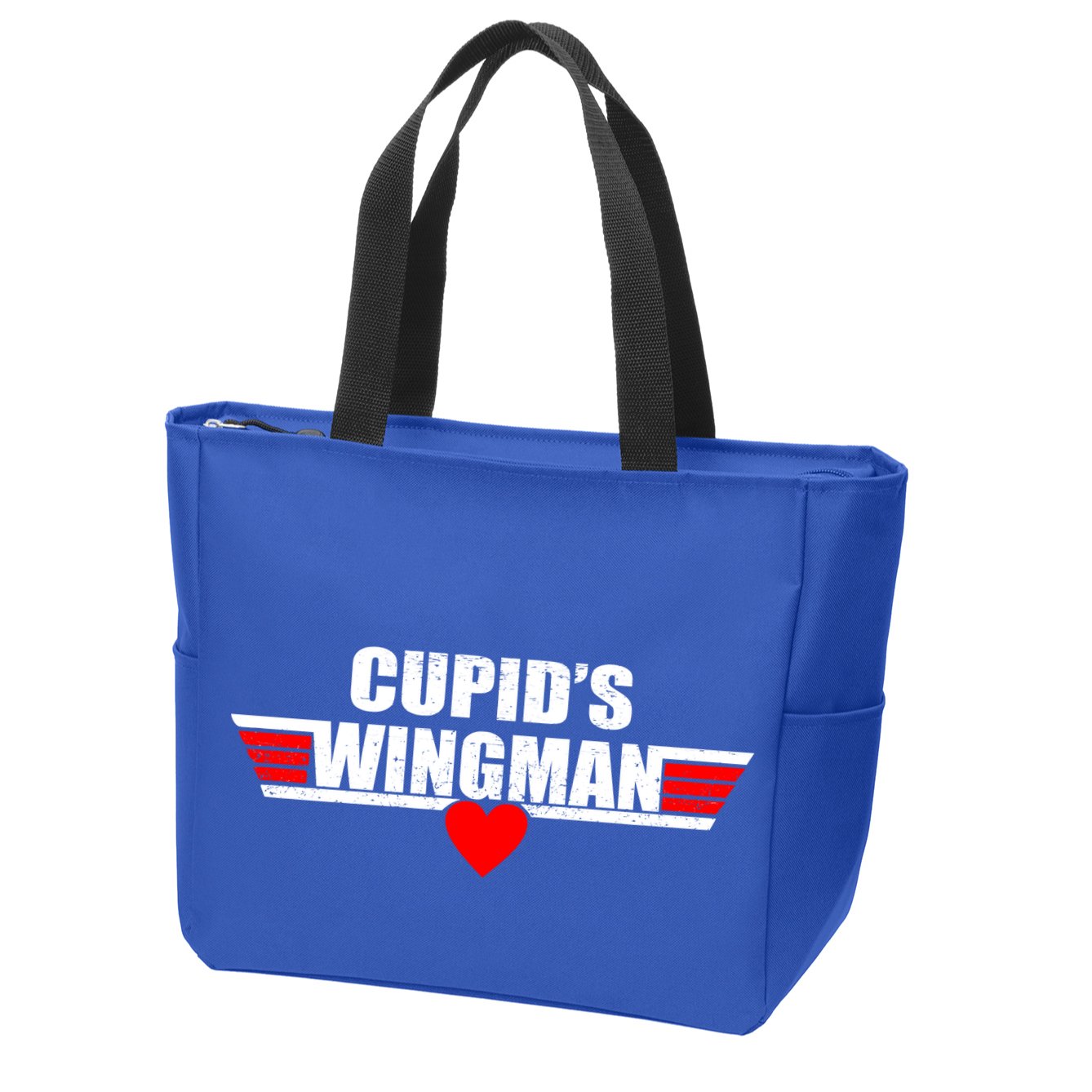 Cupid's Wingman Valentine's Day Zip Tote Bag