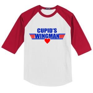 Cupid's Wingman Valentine's Day Kids Colorblock Raglan Jersey