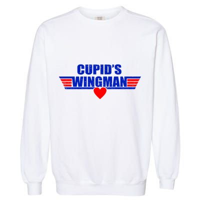 Cupid's Wingman Valentine's Day Garment-Dyed Sweatshirt