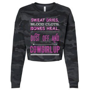 Cowgirl Up Rodeo Horse Lover For Women Cropped Pullover Crew