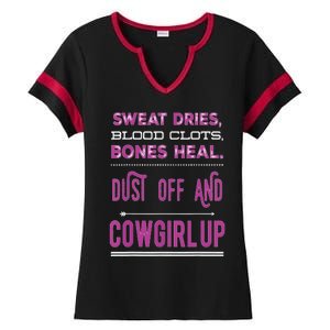 Cowgirl Up Rodeo Horse Lover For Women Ladies Halftime Notch Neck Tee