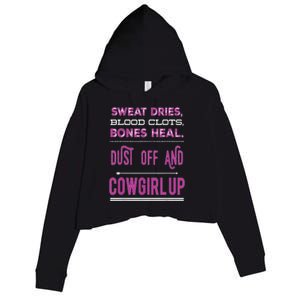 Cowgirl Up Rodeo Horse Lover For Women Crop Fleece Hoodie