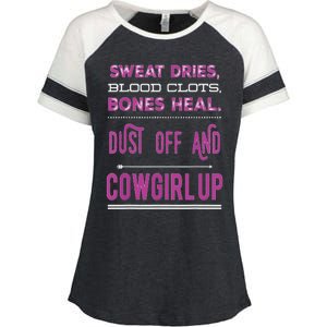 Cowgirl Up Rodeo Horse Lover For Women Enza Ladies Jersey Colorblock Tee