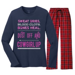 Cowgirl Up Rodeo Horse Lover For Women Women's Long Sleeve Flannel Pajama Set 