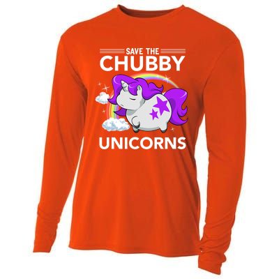 Chubby Unicorn Rhinoceros Save The Chubby Unicorns Fat Rhino Gift Cooling Performance Long Sleeve Crew