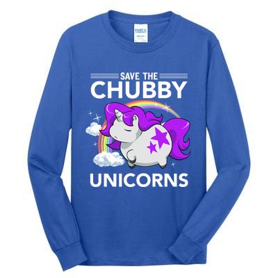 Chubby Unicorn Rhinoceros Save The Chubby Unicorns Fat Rhino Gift Tall Long Sleeve T-Shirt