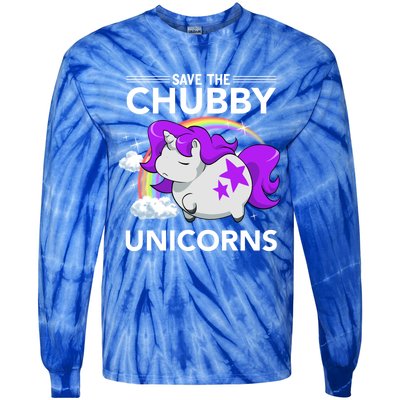 Chubby Unicorn Rhinoceros Save The Chubby Unicorns Fat Rhino Gift Tie-Dye Long Sleeve Shirt