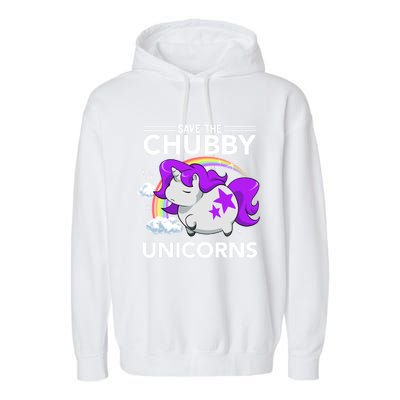 Chubby Unicorn Rhinoceros Save The Chubby Unicorns Fat Rhino Gift Garment-Dyed Fleece Hoodie