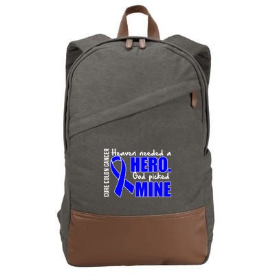 Cure Colon Cancer Heaven Needed A Hero Cotton Canvas Backpack