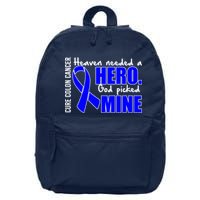 Cure Colon Cancer Heaven Needed A Hero 16 in Basic Backpack